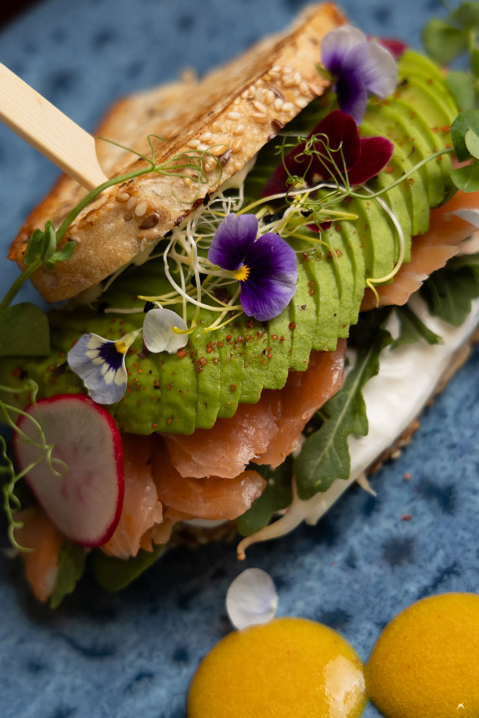 Tartina con salmone affumicato e avocado
